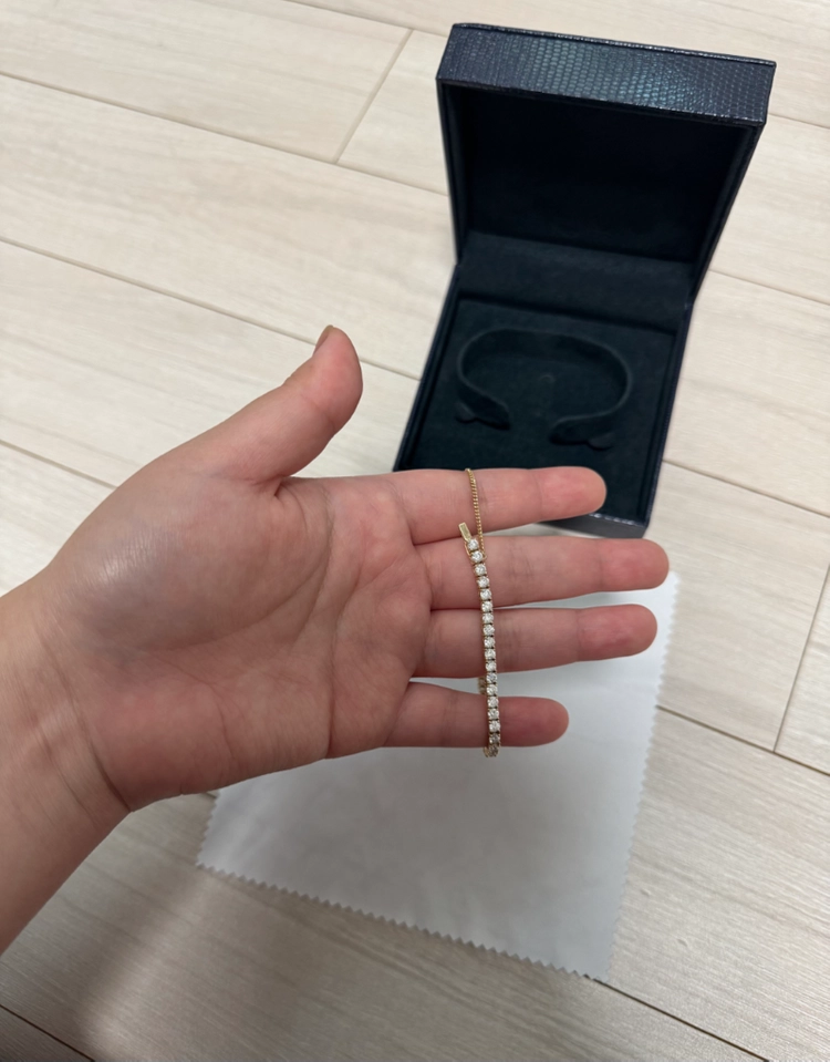 14k 랩다이아 테니스팔찌 옐로우골드 이미지