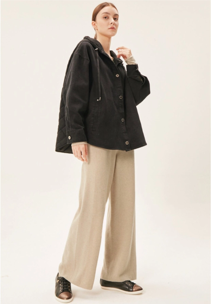 한섬 타임 21fw 데님 퀄팅 후디 자켓 프리 이미지