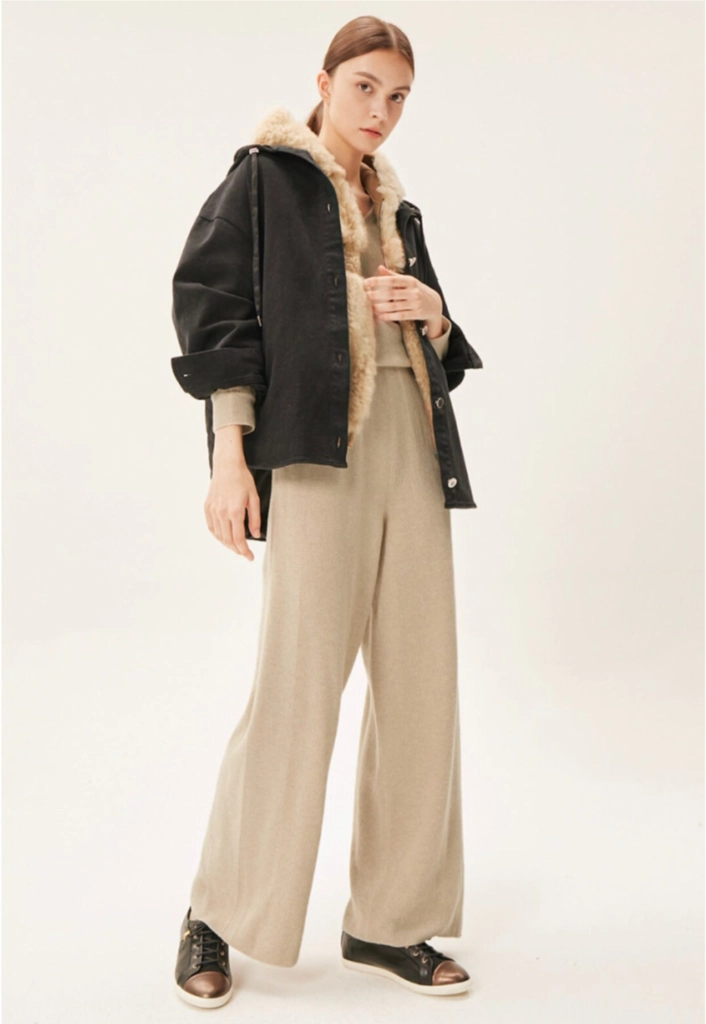 한섬 타임 21fw 데님 퀄팅 후디 자켓 프리 이미지
