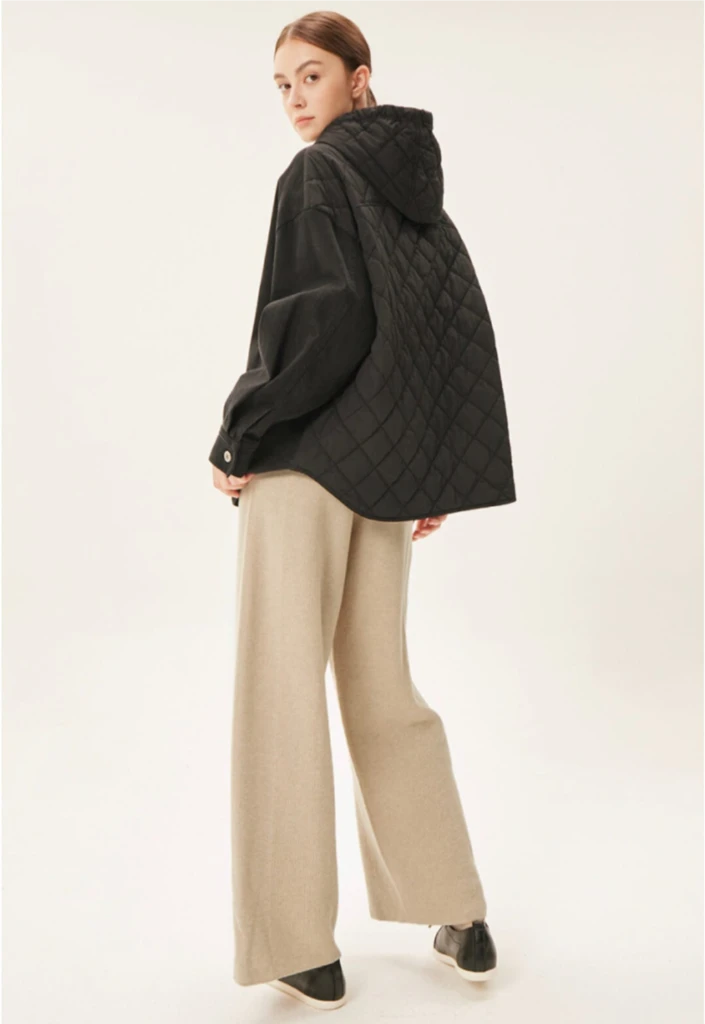 한섬 타임 21fw 데님 퀄팅 후디 자켓 프리 이미지