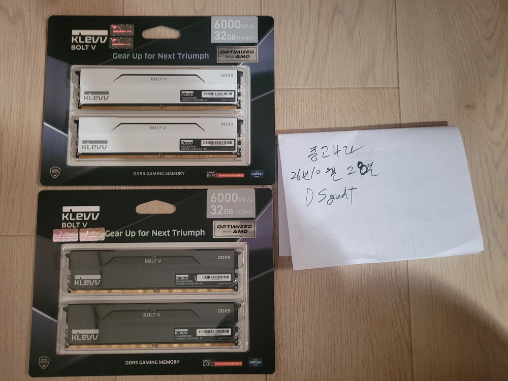 (서울 미개봉)에센코어 klevv DDR5-6000 CL30 BOLT V (32GB(16Gx2개)) 이미지