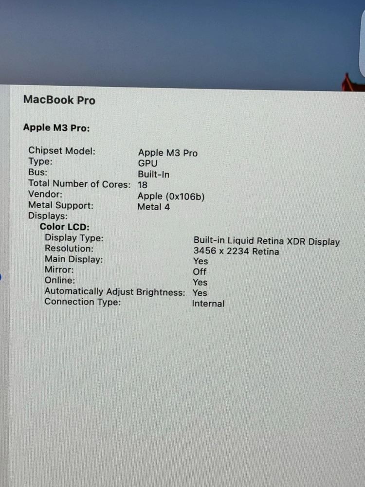 맥북프로 m3pro 36gb ram 16인치 풀칩 이미지