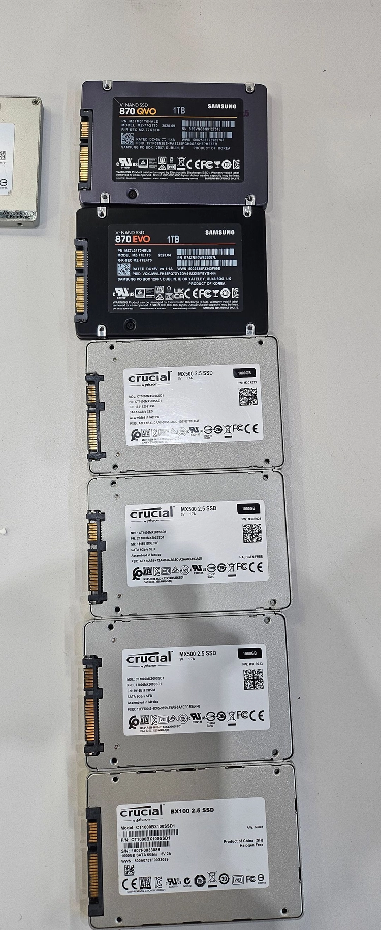 SSD 정품 2.5인치 SATA SSD 다량 처분 (250GB~1TB / 크리스탈인포 검증 완료)30,000부터 - 안심되는 중고거래