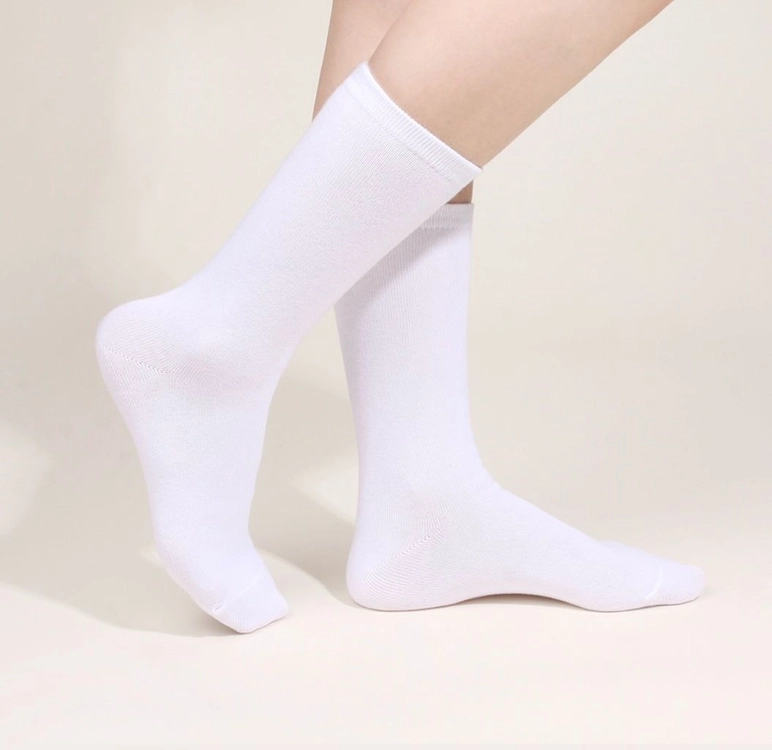 차정원추천양말:)두발로 여성 장목 양말 흰색3+검정색3 이미지