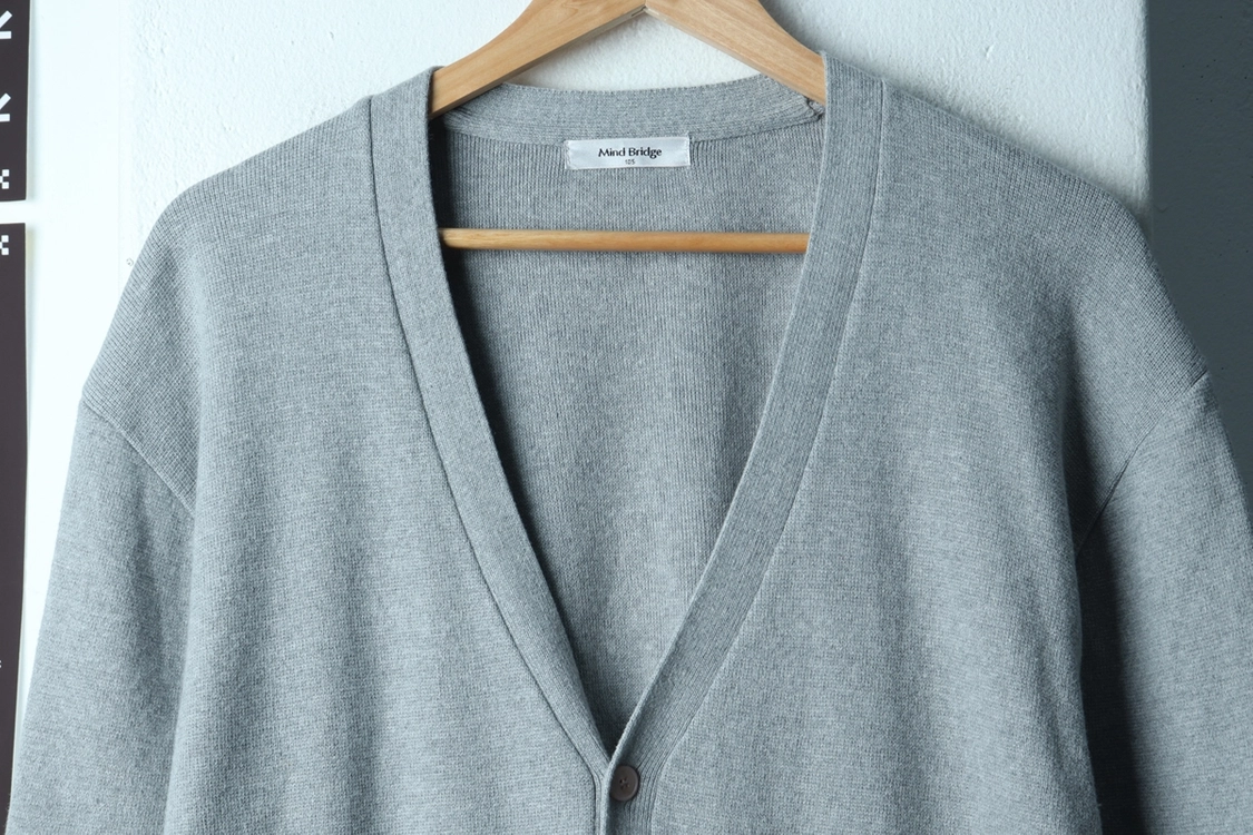 (XL-2XL) 마인드브릿지 니트 가디건 포켓 그레이 이미지