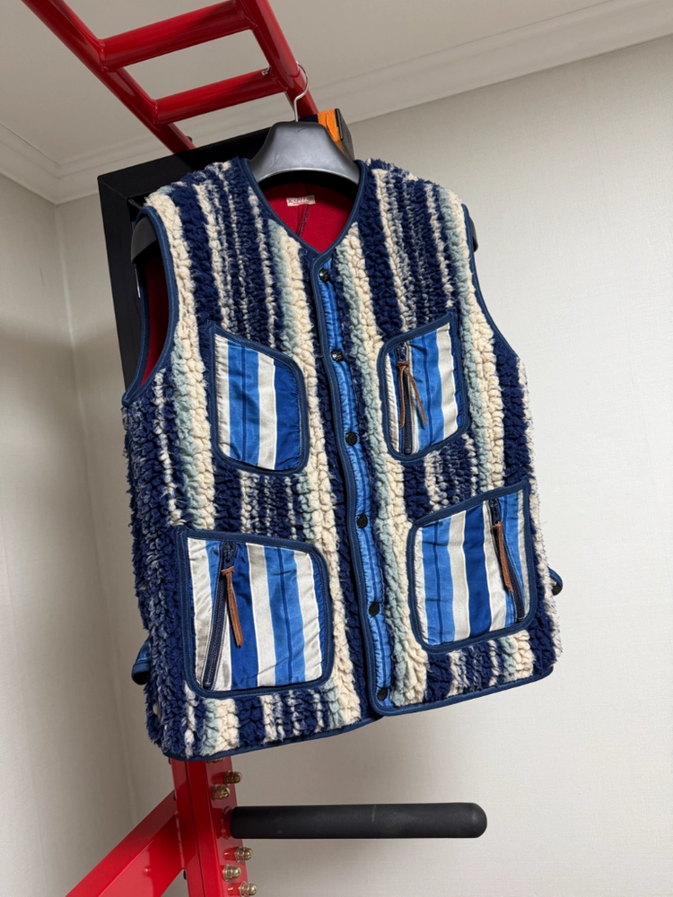 캐피탈 양털 베스트. size 3 (L). KAPITAL bonding fleece beach vest. 조끼 이미지