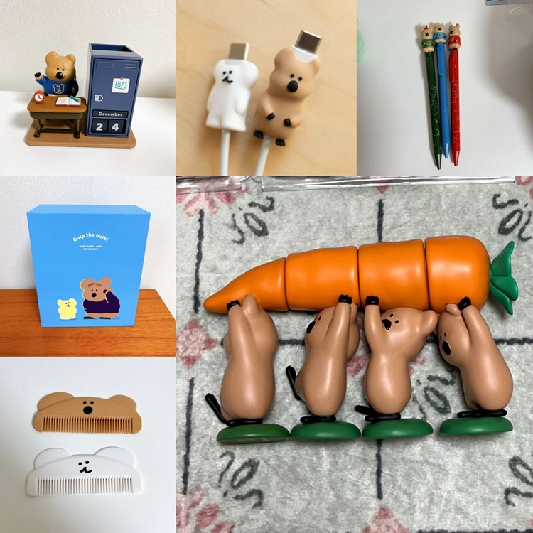 30일까지급쳐) 다이노탱 당근 피규어 만년달력 볼펜 무드등 빗 보호캡 - 안심되는 중고거래