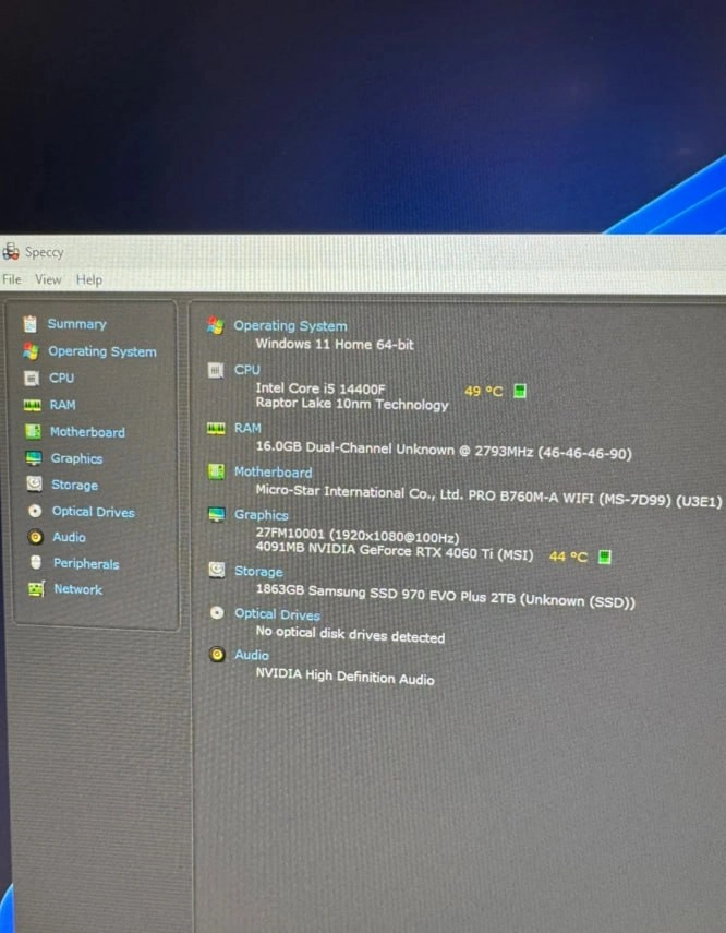 조립 게이밍 컴퓨터 판매해요 4060ti, i5, 16gb, 2tb ssd 이미지