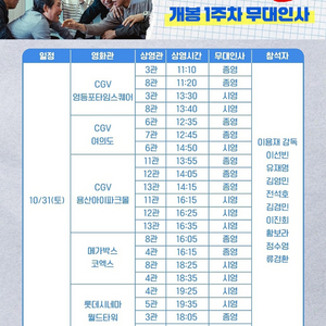 [수능출제의비밀 무대인사] 10.31~11.1 통로 명당 정가 이하 / 롯데시네마 월드타워 건대입구 이미지