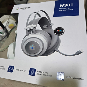 마이크로닉스 WIZMAX W301 7.1채널 게이밍 헤드셋 화이트 이미지