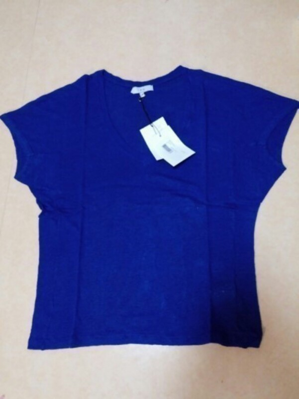 IRO V라인 블루 루즈핏 반팔 니트 S사이즈--2