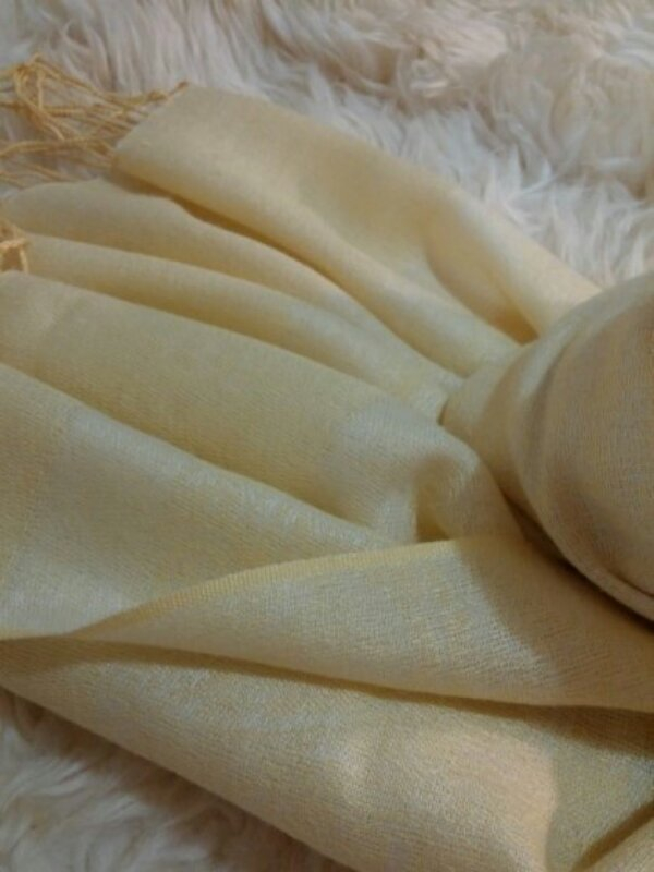 수입 샴페인컬러 페이즐리 실크파시미나(어린모) 머 이미지