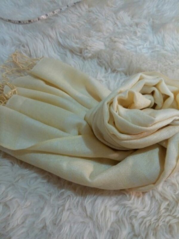 수입 샴페인컬러 페이즐리 실크파시미나(어린모) 머 이미지