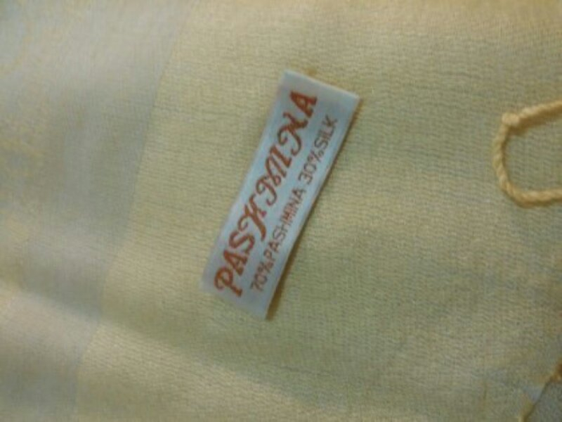 수입 샴페인컬러 페이즐리 실크파시미나(어린모) 머 이미지