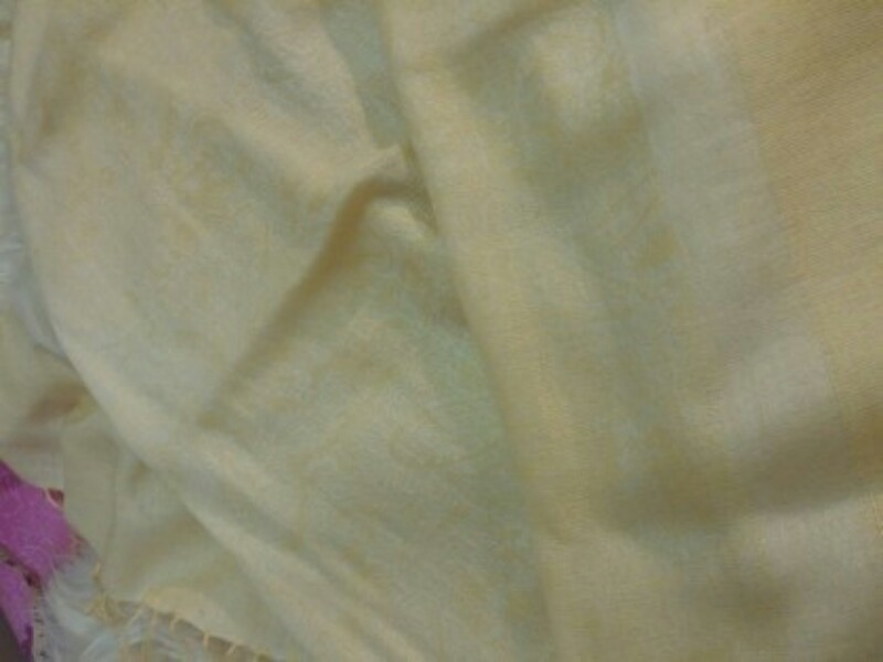 수입 샴페인컬러 페이즐리 실크파시미나(어린모) 머 이미지