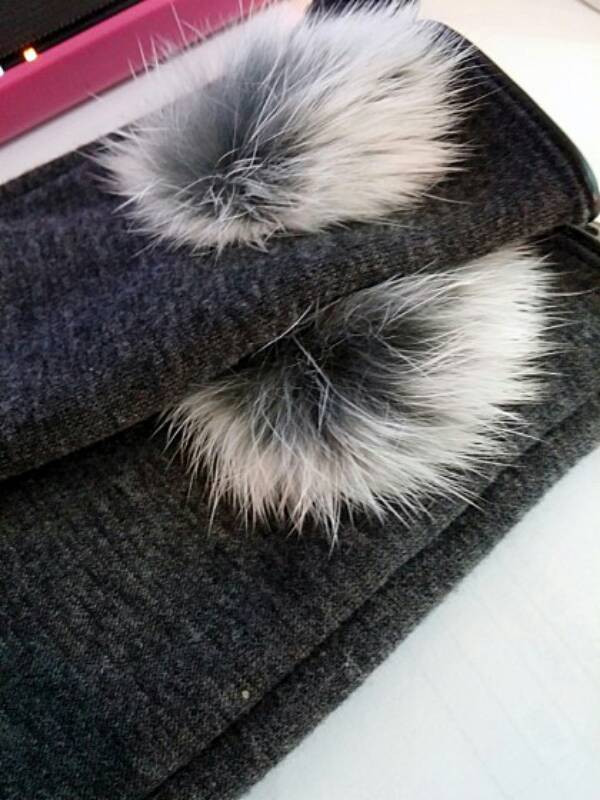 그레이 토끼털 모직 장갑 S사이즈--1