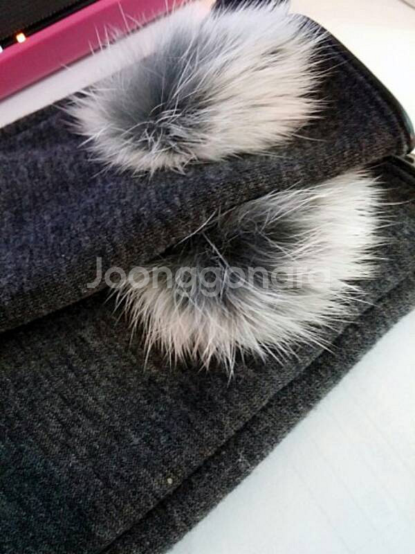 그레이 토끼털 모직 장갑 S사이즈--1