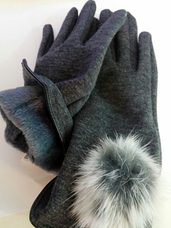 그레이 토끼털 모직 장갑 S사이즈--3