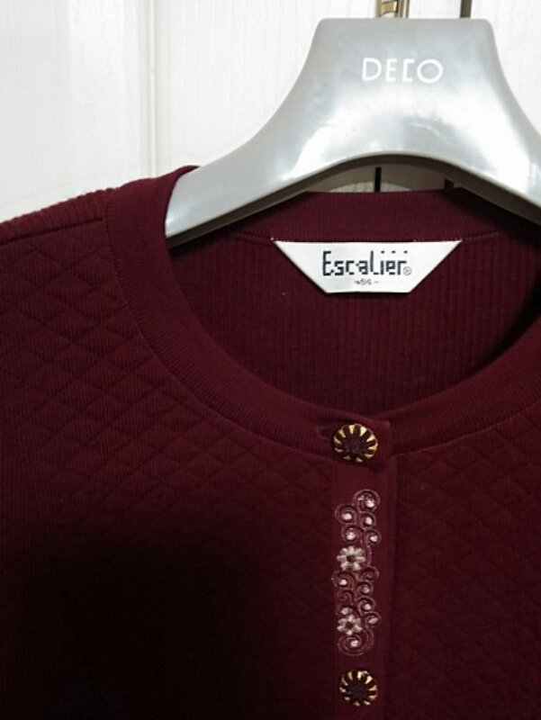 빈티지한 자주 브라운 모직 풀오버 66사이즈--1