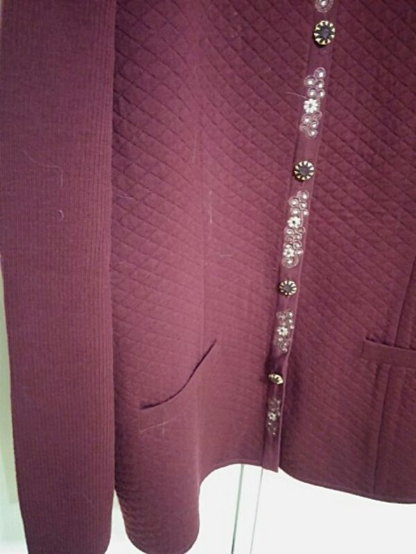 빈티지한 자주 브라운 모직 풀오버 66사이즈--2