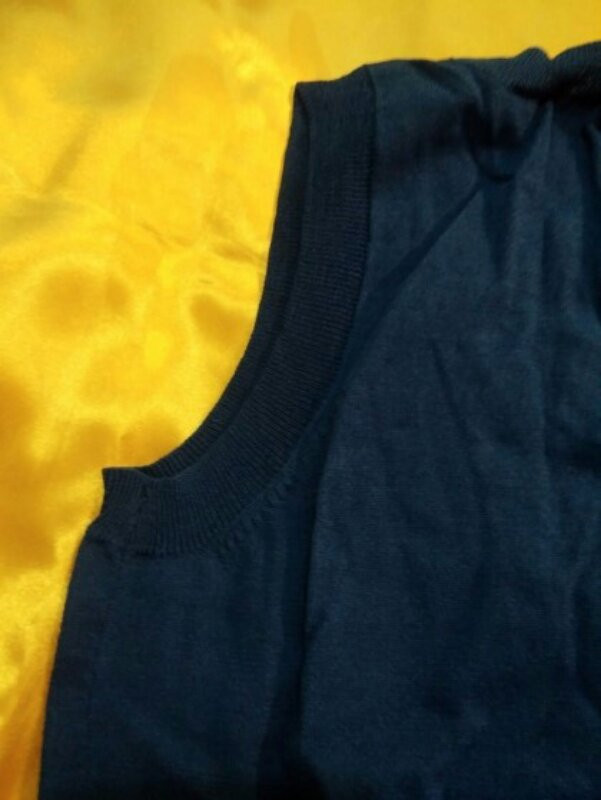 앤클라인 딥블루 목걸이 레이어드 민소매 니트 66--2