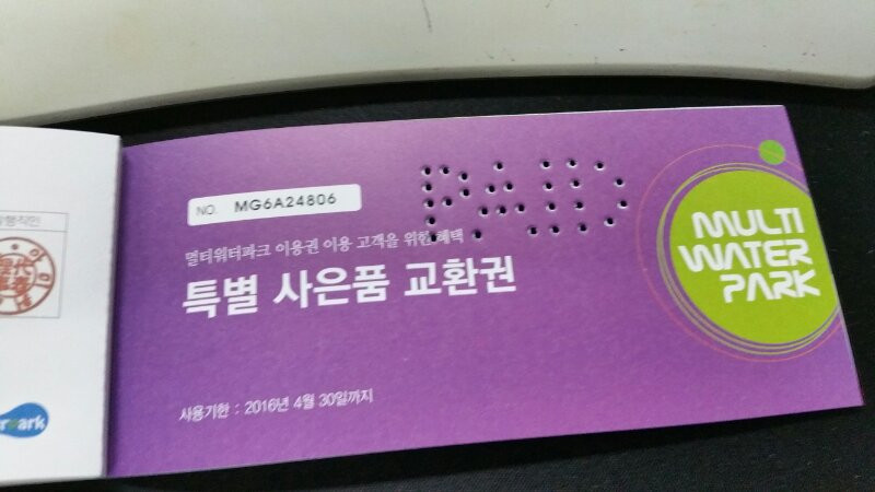 멀티워터파크 3장팝니다. 이미지