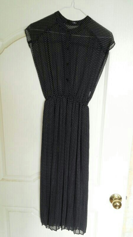 롱 도트 쉬폰 원피스 팝니다.--1