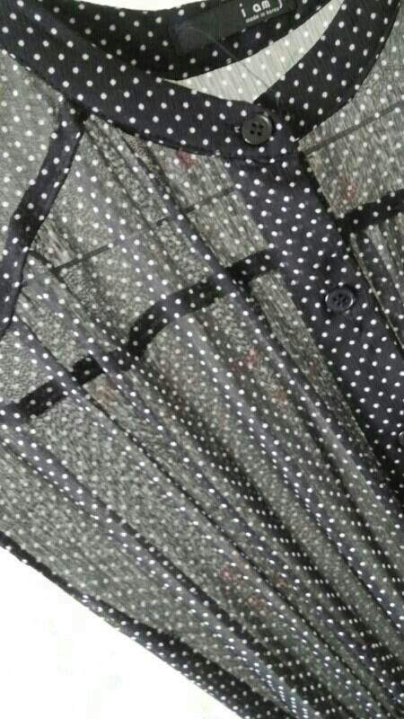 롱 도트 쉬폰 원피스 팝니다.--3