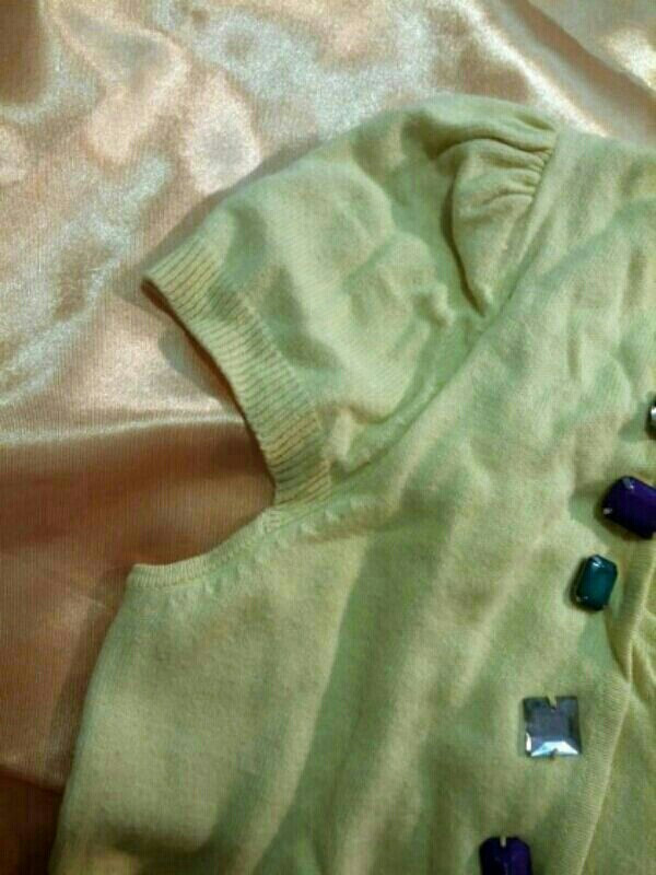 앤클라인 라임컬러 보석 반팔 니트 66사이즈 이미지