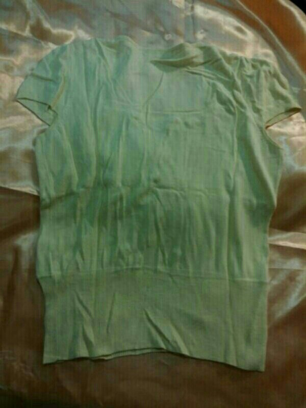 앤클라인 라임컬러 보석 반팔 니트 66사이즈 이미지