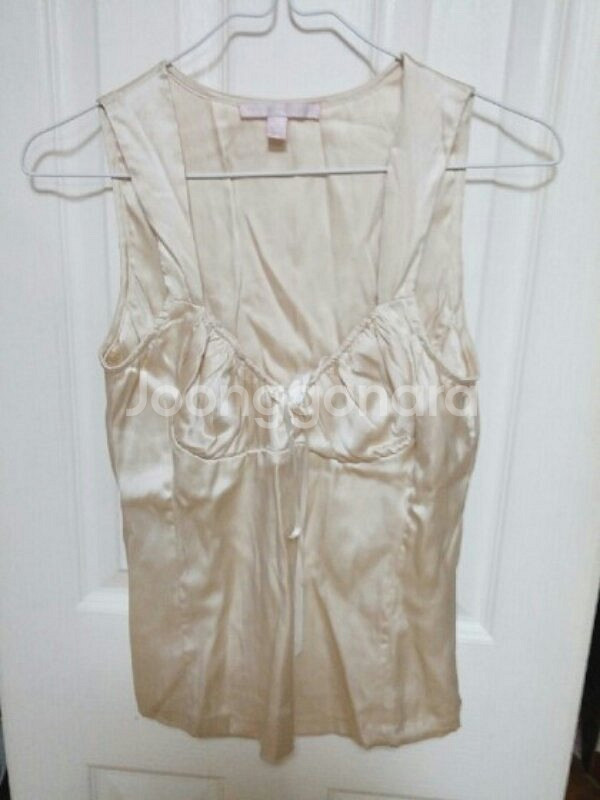 레베카 테일러 크림색 실크 탑블라우스--0