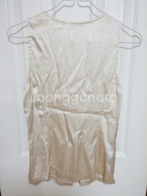 레베카 테일러 크림색 실크 탑블라우스--3