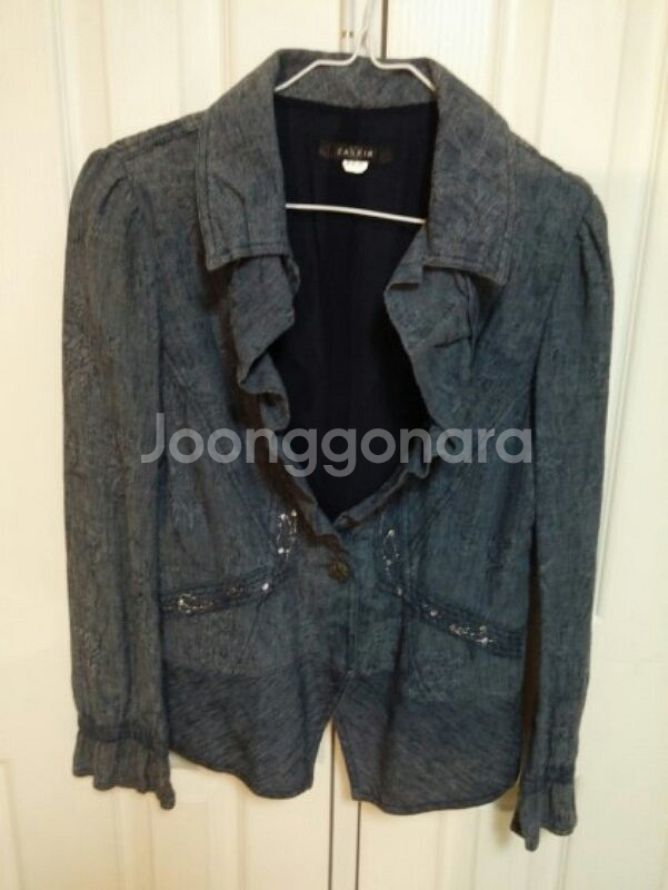 자스킨혁비 청자켓 느낌 프릴 봄자켓 66사이즈--0