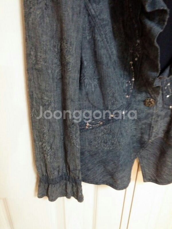 자스킨혁비 청자켓 느낌 프릴 봄자켓 66사이즈--2