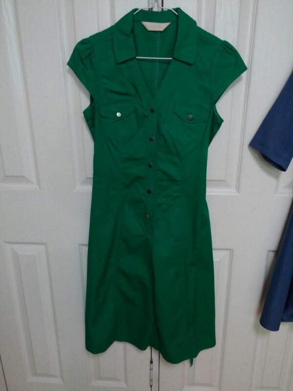 발렌시아 그린 캡소매 원피스 55사이즈--1