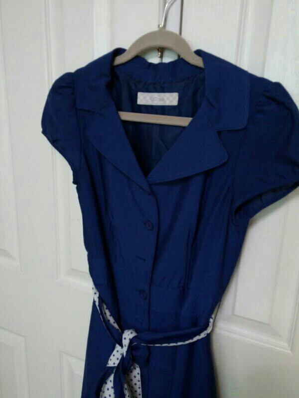 CC CLUB 블루 도트 레트로 원피스 55사이즈 이미지