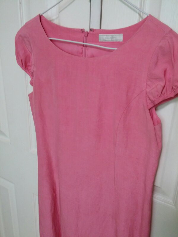 아나카프리 마일드핑크 실크 혼방 린넨 원피스 66--1