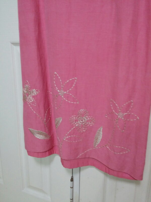 아나카프리 마일드핑크 실크 혼방 린넨 원피스 66--2