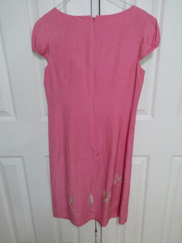 아나카프리 마일드핑크 실크 혼방 린넨 원피스 66--6