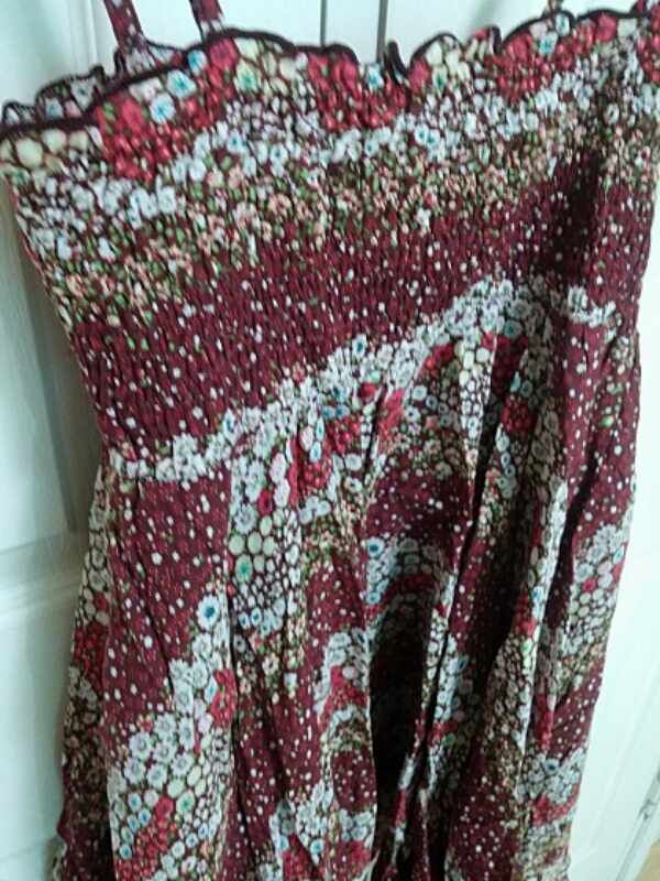 일본 브라우니 꽃무늬 면아사 슬립 원피스
55사이--2