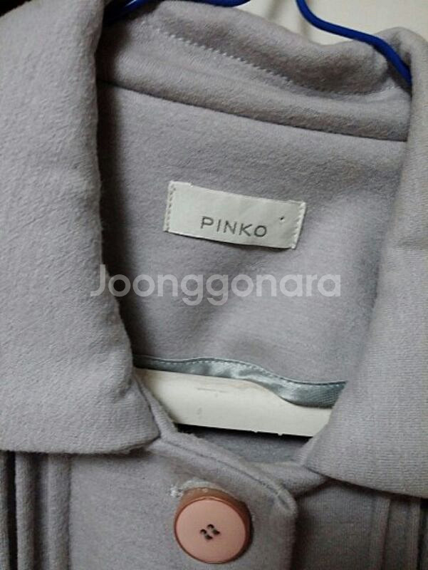 이태리 PINKO 그레이 모직 반팔 원피스 코트 --2