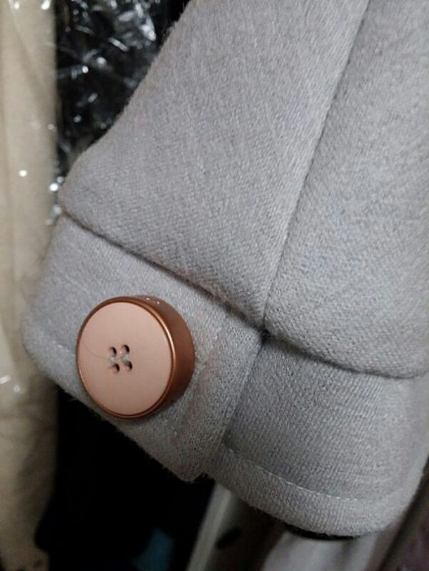 이태리 PINKO 그레이 모직 반팔 원피스 코트--3