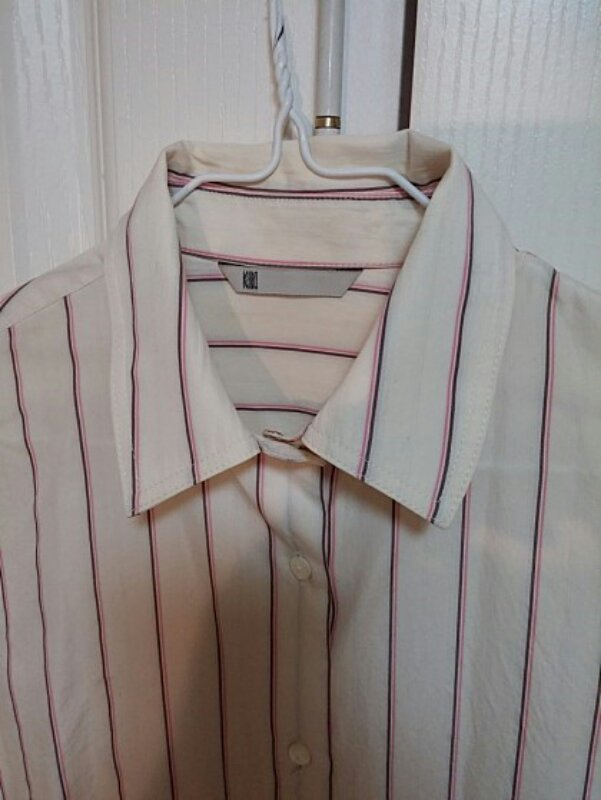 구호 KUHO 실크 혼방 스트라이프 칠부 블라우스--2