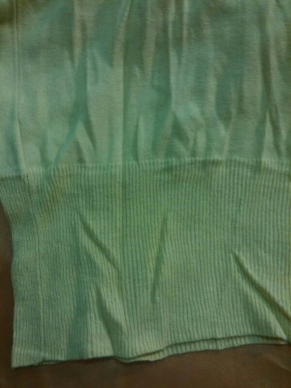 앤클라인 라임컬러 보석 반팔 린넨 니트--3