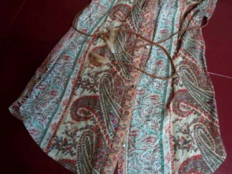 벨리걸 페이즐리 히피스타일 민소매 롱블라우스 이미지