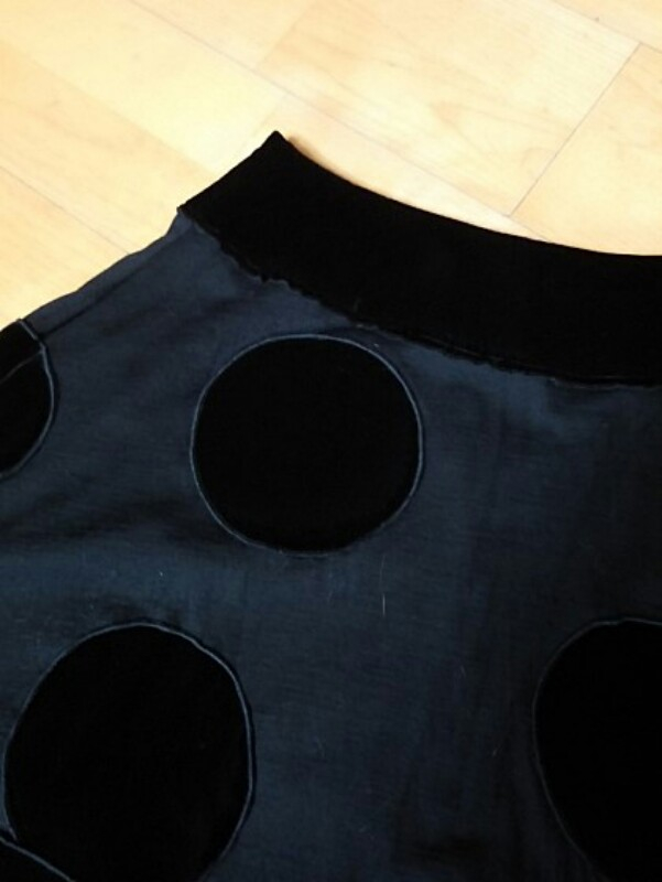 소니아 리키엘 블랙 도트 니트 스커트--1