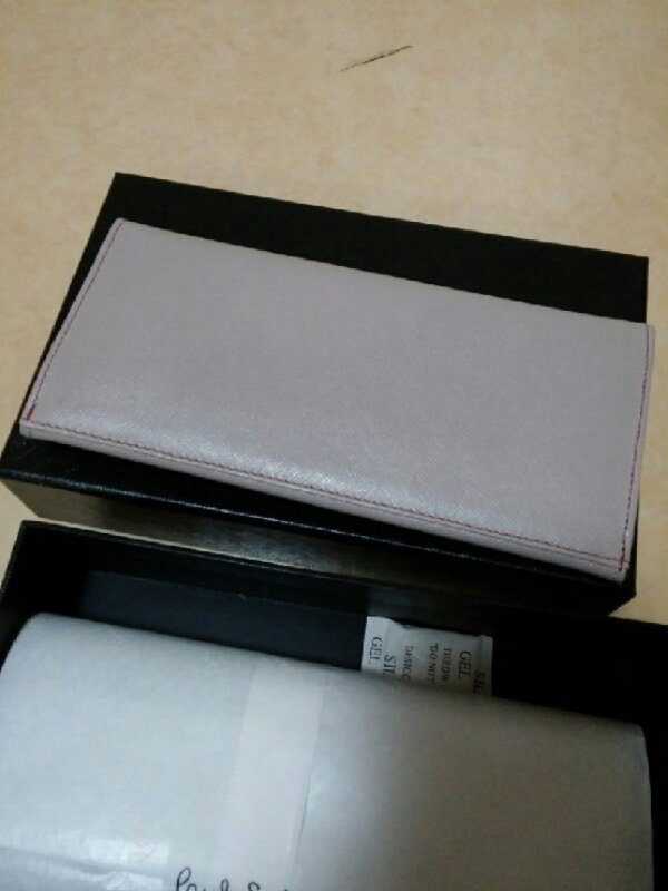 폴스미스 그레이 컬러 가죽 장지갑 사피아노 무늬--4