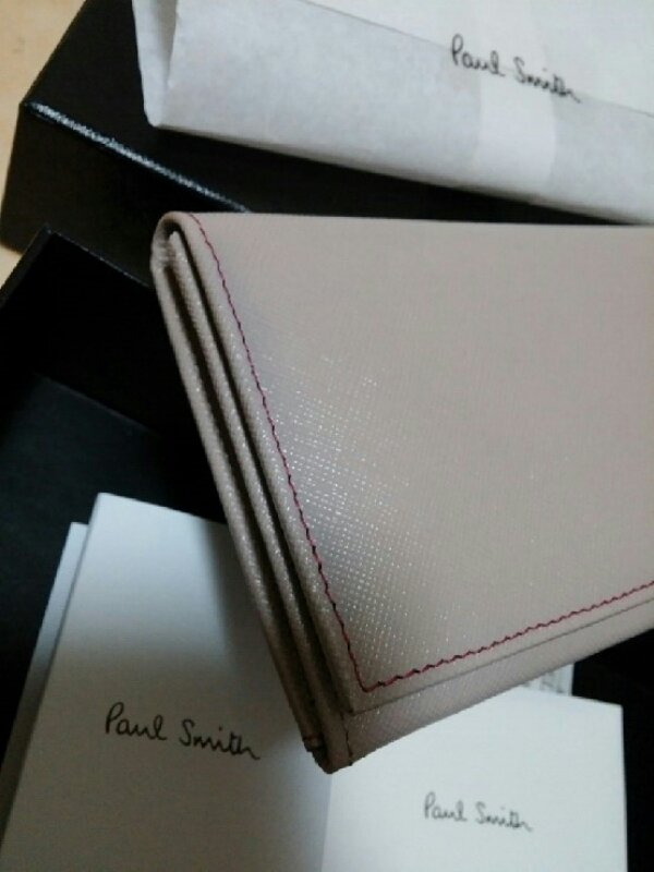 폴스미스 그레이 컬러 가죽 장지갑 사피아노 무늬--7