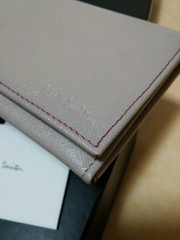 폴스미스 그레이 컬러 가죽 장지갑 사피아노 무늬--8