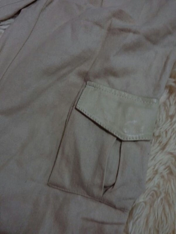 로베르토 카발리 클라쓰 베이지 모직 칠부 카고바지 이미지